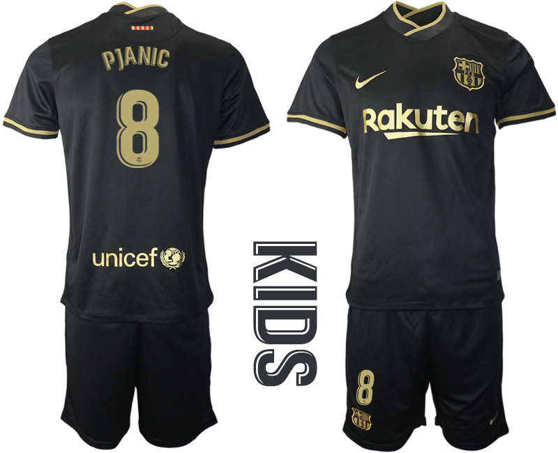 Youth 2020-2021 club Barcelona away #8 black Soccer Jerseys